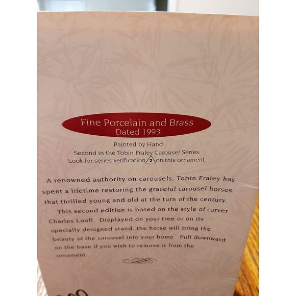 1993 Hallmark Keepsake Tobin Fraley Carousel Horse Ornament with Display… - Picture 5 of 5